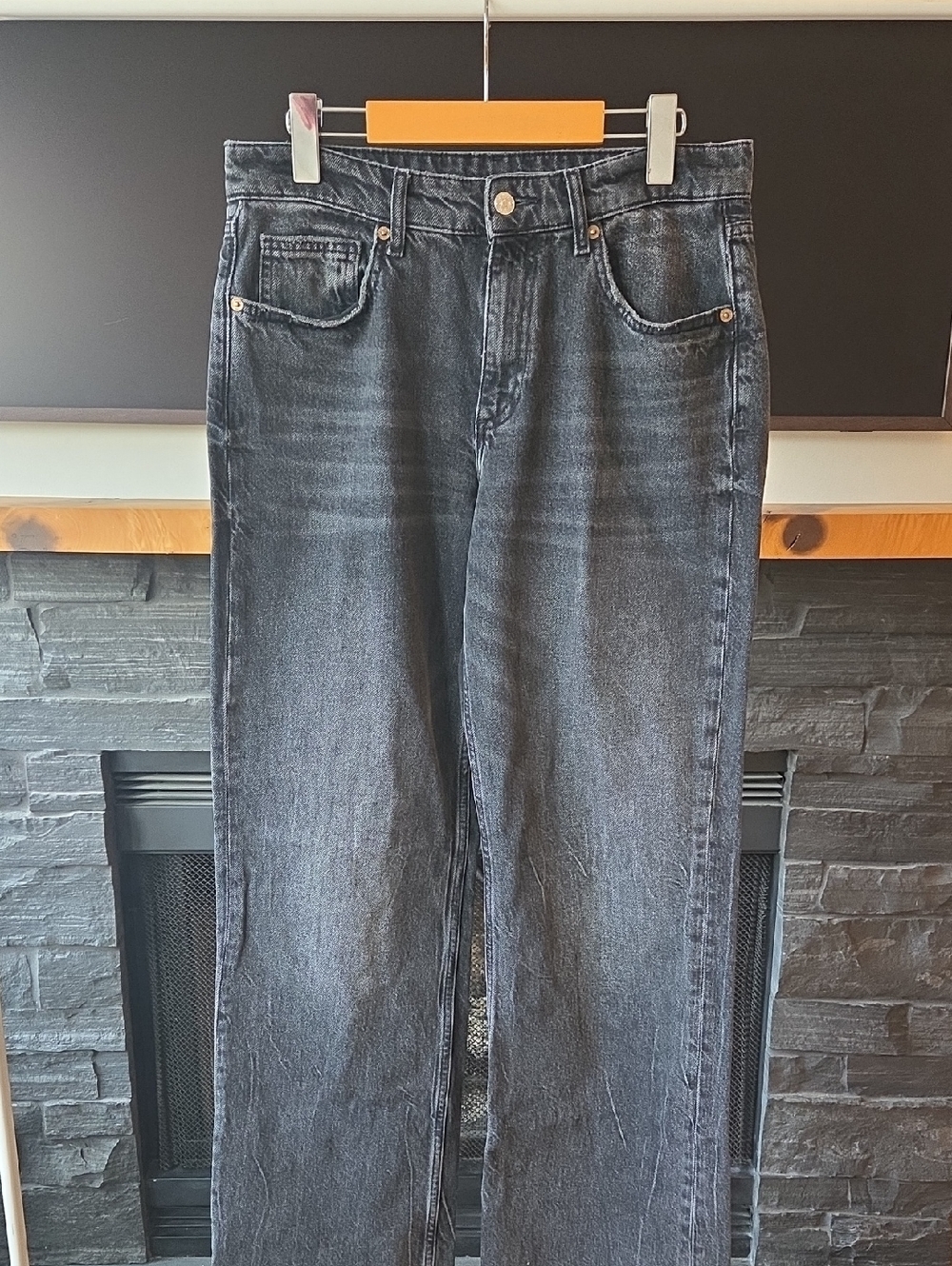 Straight-Leg Black Jeans